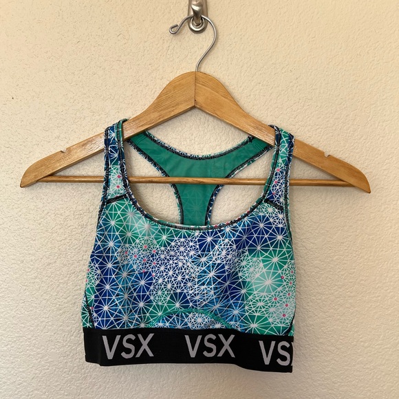 Victoria’s Secret Sport | Blue Green Patterned Sports Bra - Picture 2 of 7